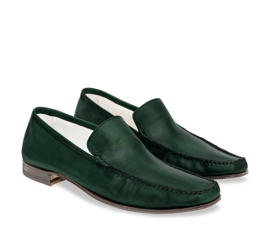 Pakerson MOCASSINO CERRETO PELLE VERDE INTENSO Qualità Garantita