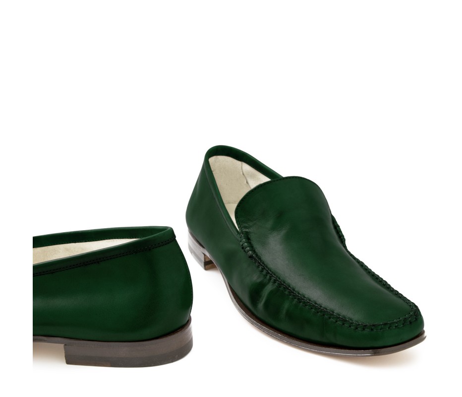 Pakerson MOCASSINO CERRETO PELLE VERDE INTENSO Qualità Garantita