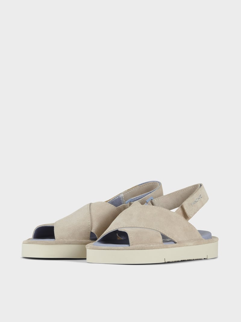 Panchic SANDALO INCROCIATO P67 DONNA IN SUEDE E MICROFIBRA NEBBIA Negozio
