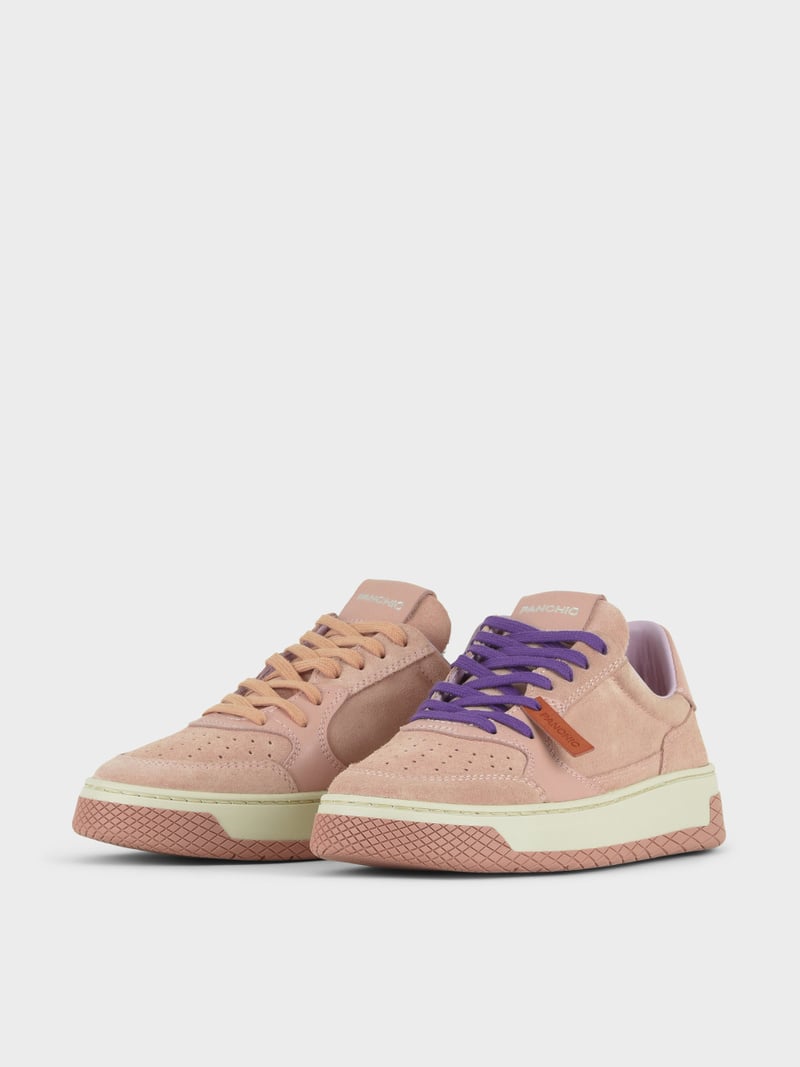 Panchic SNEAKER LOW P02 DONNA IN SUEDE E PELLE ROSA CIPRIA Italia