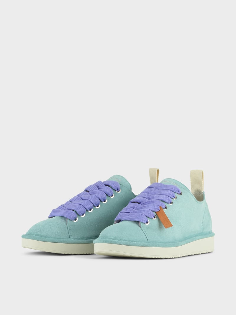 Panchic SCARPA ALLACCIATA P01 DONNA IN SUEDE ACQUAMARINA-VIOLA Presa