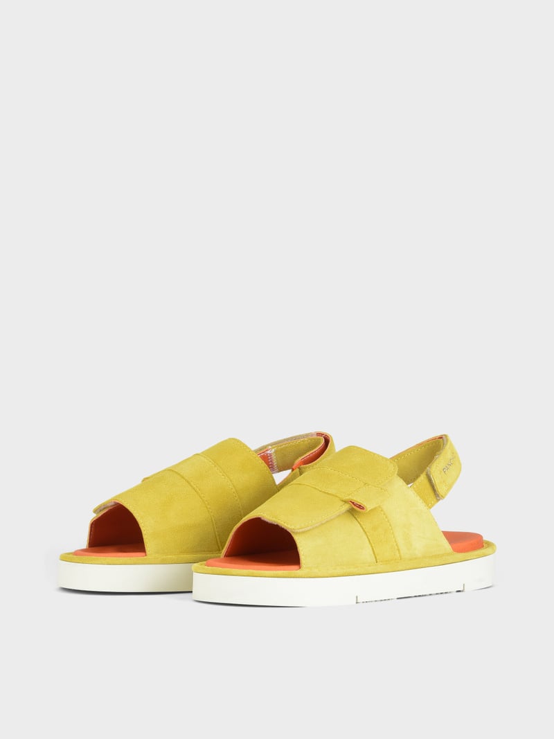 Panchic SANDALO P67 UOMO IN SUEDE E MICROFIBRA GIALLO In Vendita