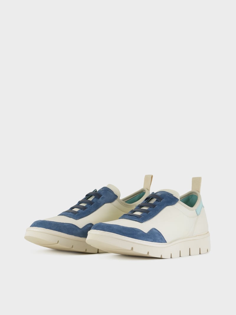 Panchic SLIP ON P05 UOMO IN NYLON E SUEDE NEBBIA-BLUE-ACQUAMARINA Vendita Calda