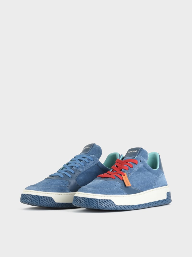 Panchic SNEAKER LOW P02 UOMO IN SUEDE E PELLE BLUE 2025