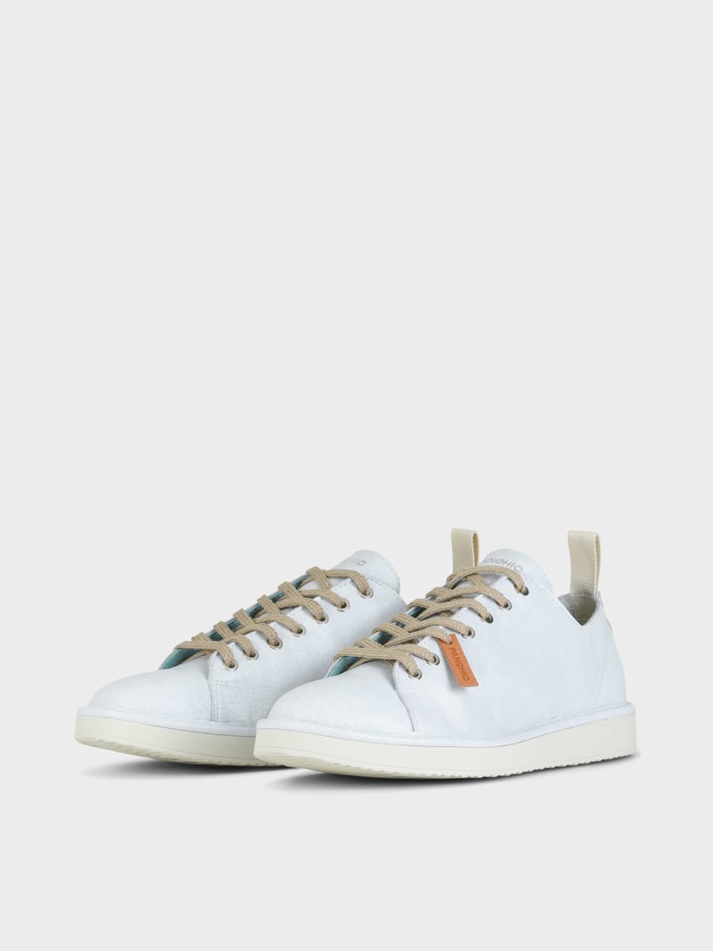 Panchic SCARPA ALLACCIATA P01 UOMO IN PELLE CON FINISH AVIATOR BIANCO Qualità