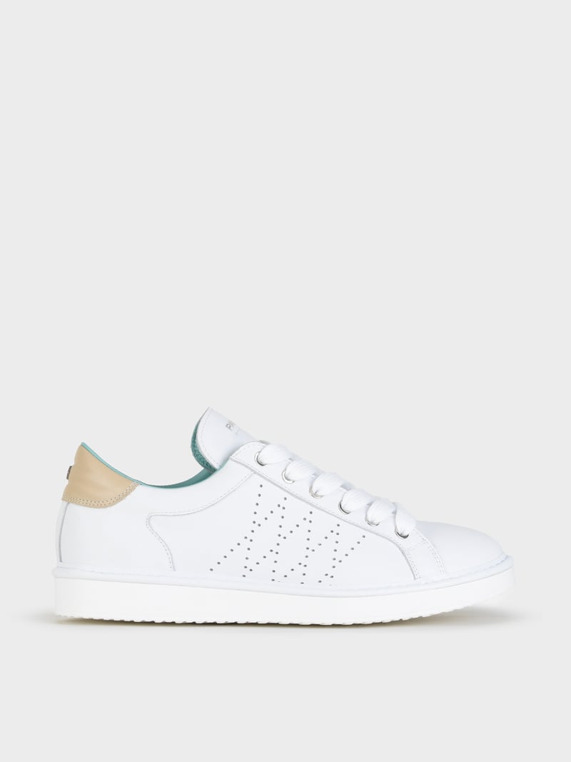 Panchic SCARPA ALLACCIATA P01 UOMO IN PELLE BIANCO-SABBIA Promozione