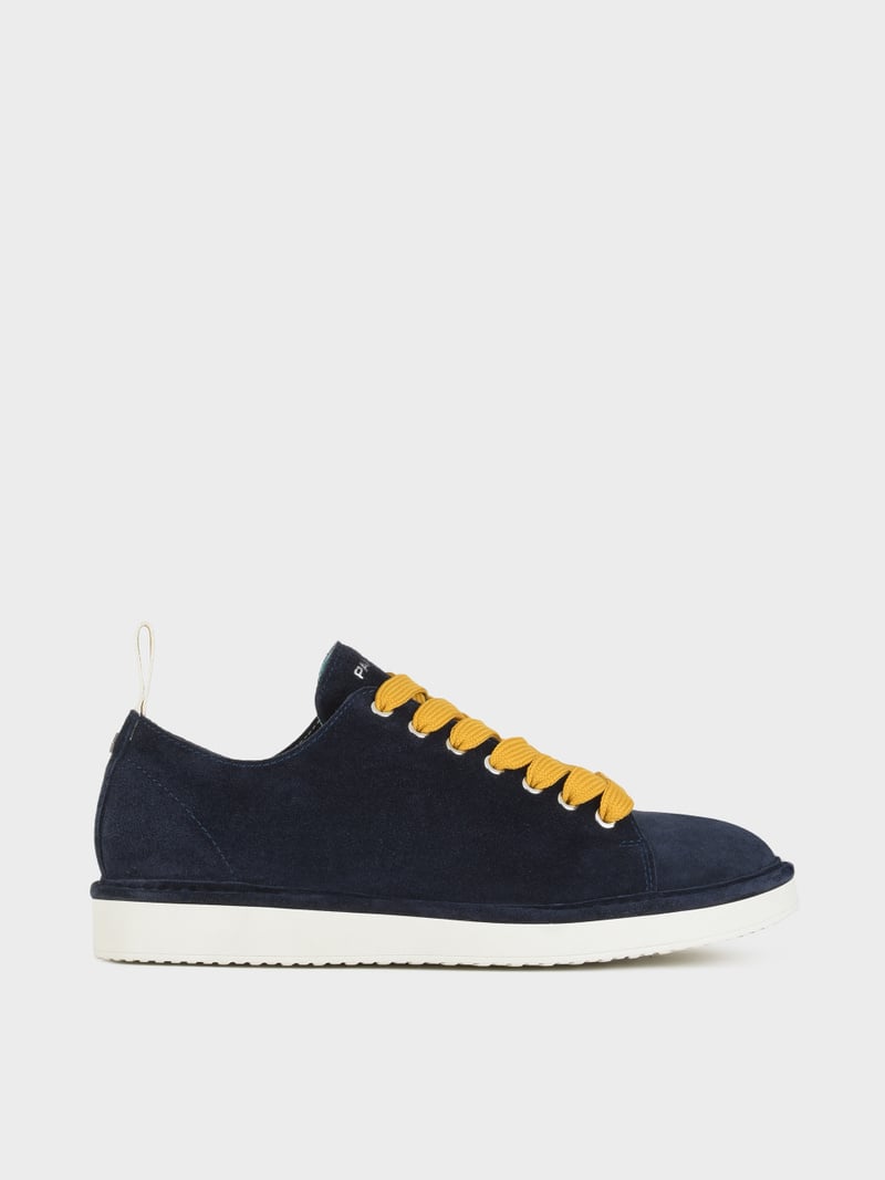 Panchic SCARPA ALLACCIATA P01 UOMO IN SUEDE NOTTE-GIALLO Promozione Limitata