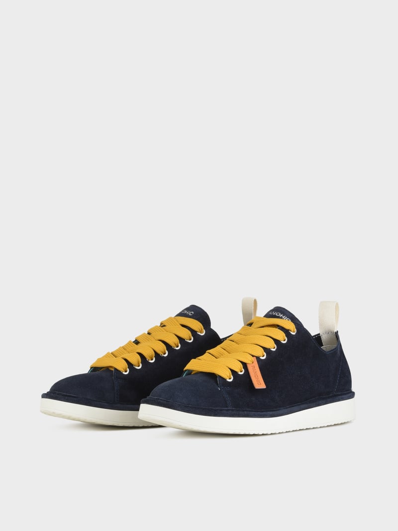 Panchic SCARPA ALLACCIATA P01 UOMO IN SUEDE NOTTE-GIALLO Promozione Limitata