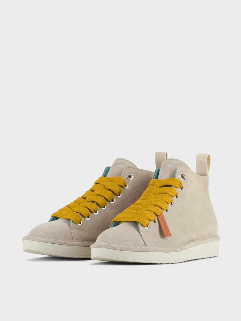 Panchic POLACCHINO P01 UOMO IN SUEDE NEBBIA-GIALLO Sottocosto