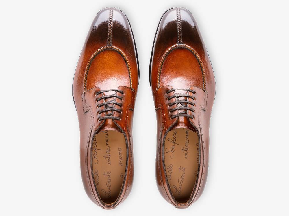 ﻿Paolo Sartori Art. 583 Derby in pelle Anticata Cognac Offerte