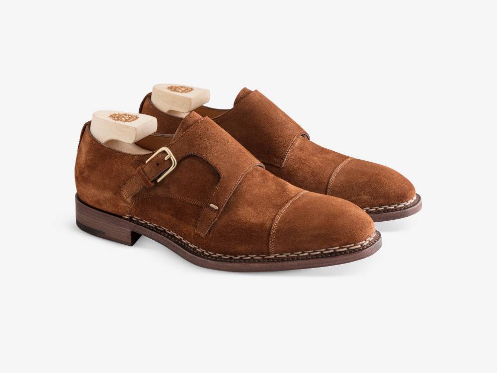 Paolo Sartori Double Monkstrap in Calf Suede Snuff Doppia Fibbia in Vitello Scamosciato Snuff Hotsell