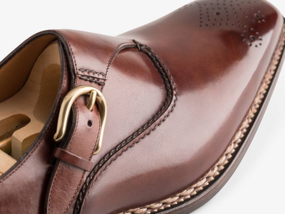 Paolo Sartori Single Monkstrap in Antiqued Positano Leather Mono Fibbia in pelle Anticata Positano Negozio