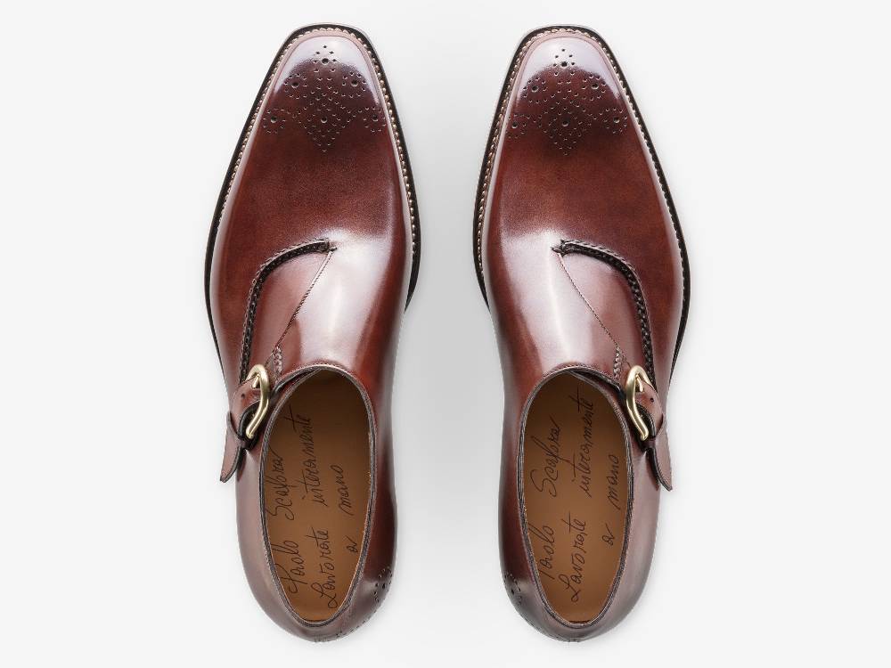 Paolo Sartori Single Monkstrap in Antiqued Positano Leather Mono Fibbia in pelle Anticata Positano Negozio