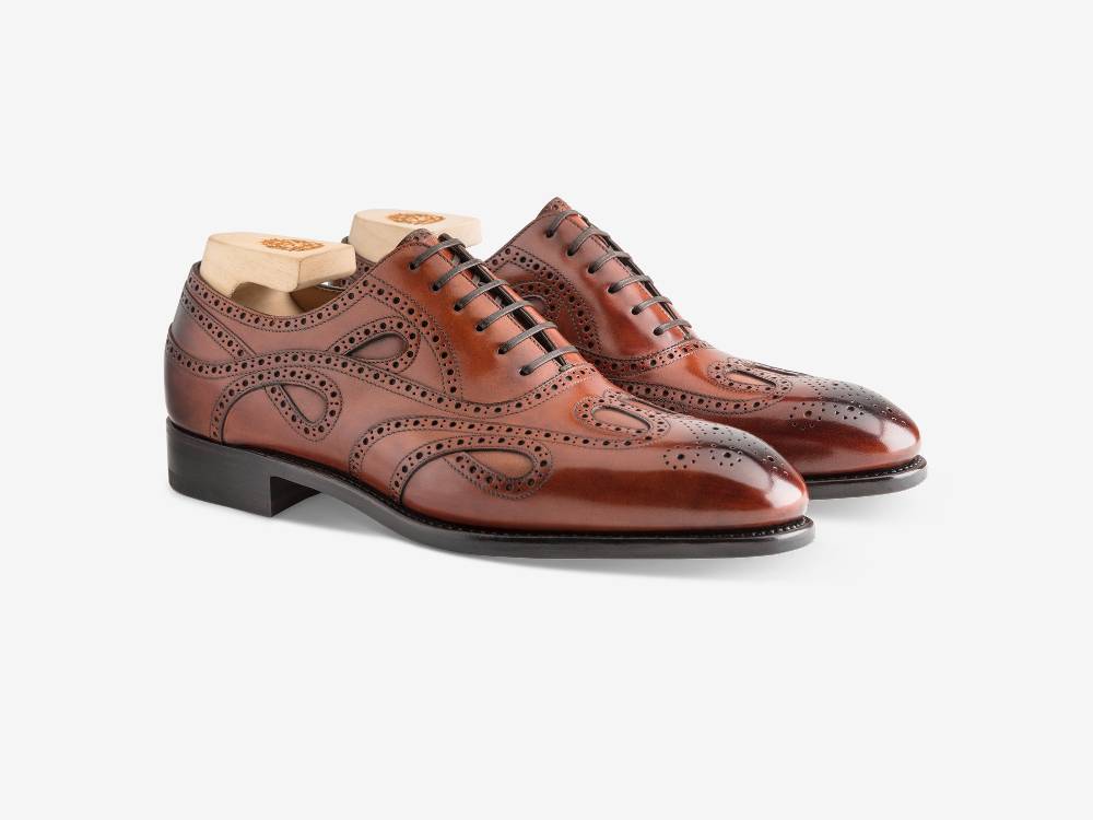 Paolo Sartori Oxford in Antiqued Cognac Leather Oxford in pelle Anticata Cognac In Saldo
