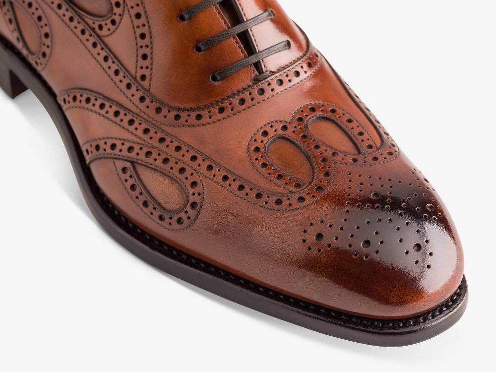 Paolo Sartori Oxford in Antiqued Cognac Leather Oxford in pelle Anticata Cognac In Saldo