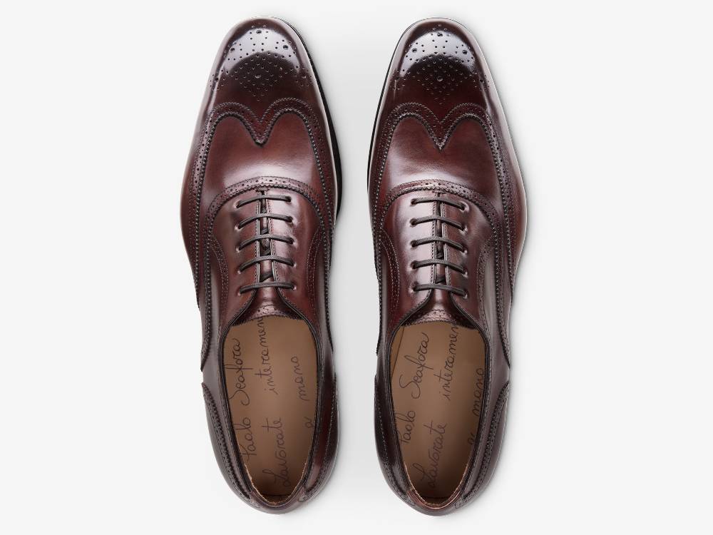 Paolo Sartori Art. 611 Oxford in pelle Anticata Amarone Italia
