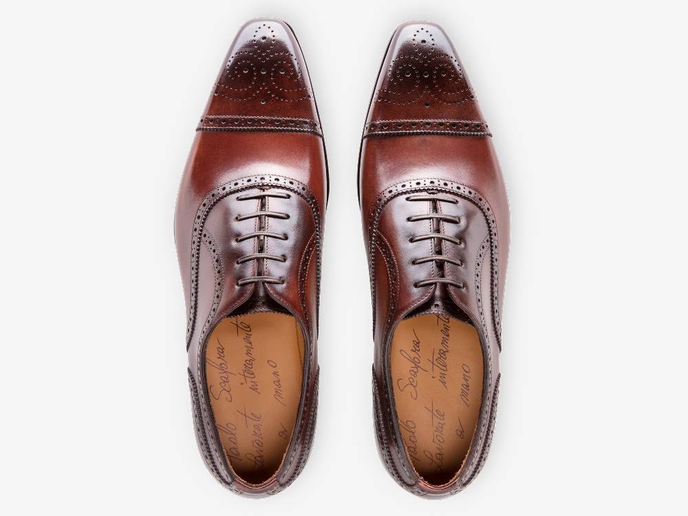 Paolo Sartori Art. 587 Oxford in pelle Anticata Amarone Qualità Garantita