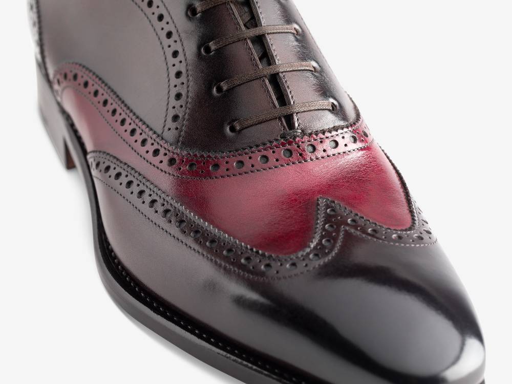 Paolo Sartori Art. 604 Oxford in Pelle Anticata Vietri Bordeaux Black Negozi Online