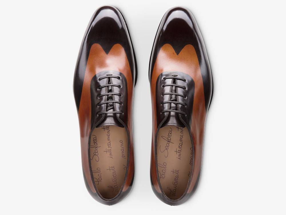 Paolo Sartori ART. 658 Oxford in pelle Dipinta a Mano Cognac e Vietri Promozione Limitata