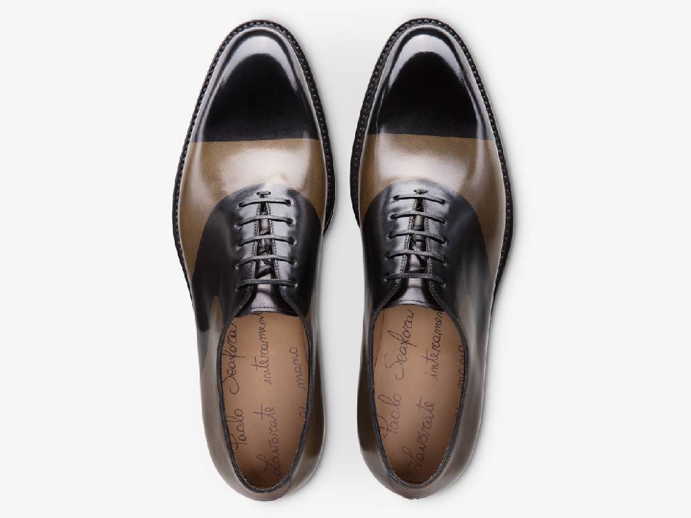 Paolo Sartori ART. 659 Oxford in pelle Dipinta a Mano Muschio e Vietri Shopping Online