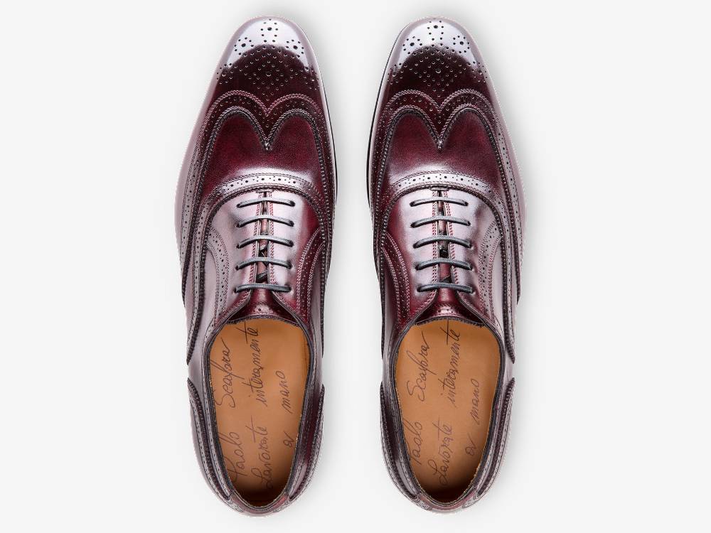 Paolo Sartori Art. 699 Oxford in pelle Anticata Bordeaux Affare Del Giorno