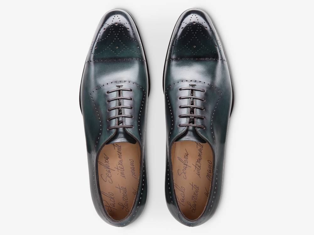 Paolo Sartori ART. 632 Oxford in pelle Anticata Turquoise Sottocosto