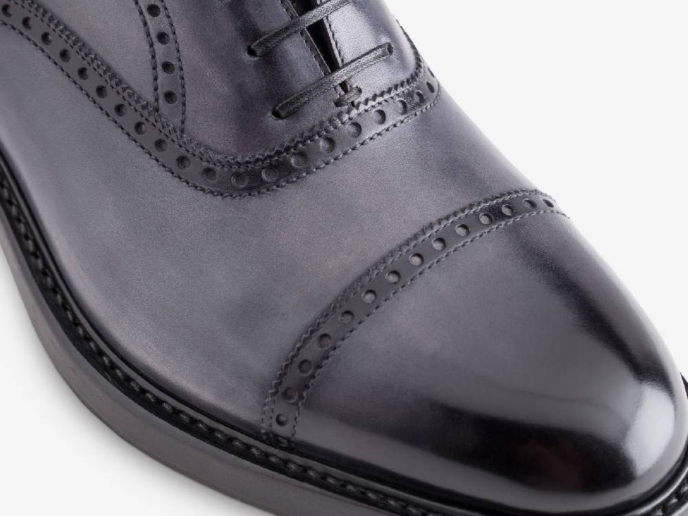 Paolo Sartori Art. 769 Oxford in Antiqued Grigio Leather Offerta