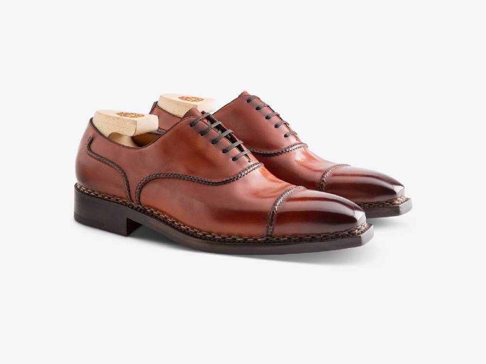 Paolo Sartori Art. 175BOUT Oxford in pelle Anticata Cognac Outlet