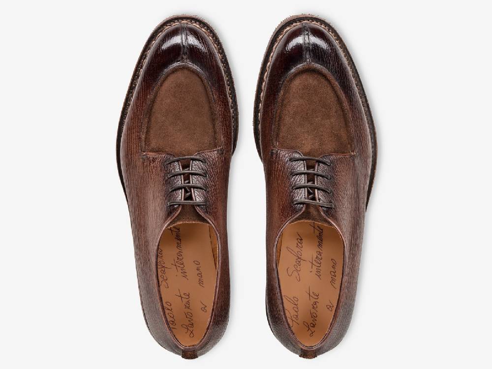 Paolo Sartori Art. 797 Derby in Montella Shark and Suede Leather Hotsell