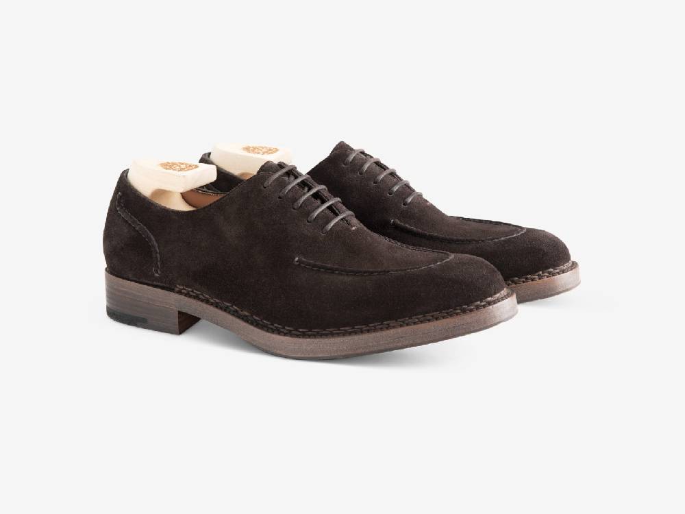 Paolo Sartori Art.666 Oxford in Camoscio Dark Brown Vendita Economica