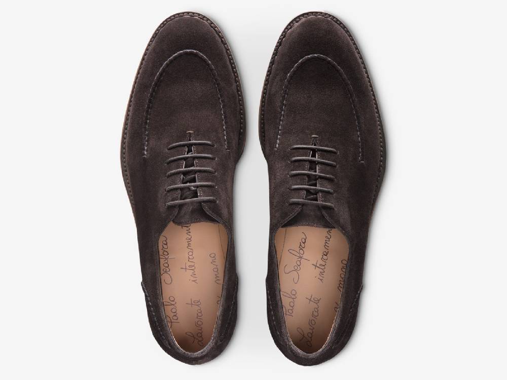 Paolo Sartori Art.666 Oxford in Camoscio Dark Brown Vendita Economica