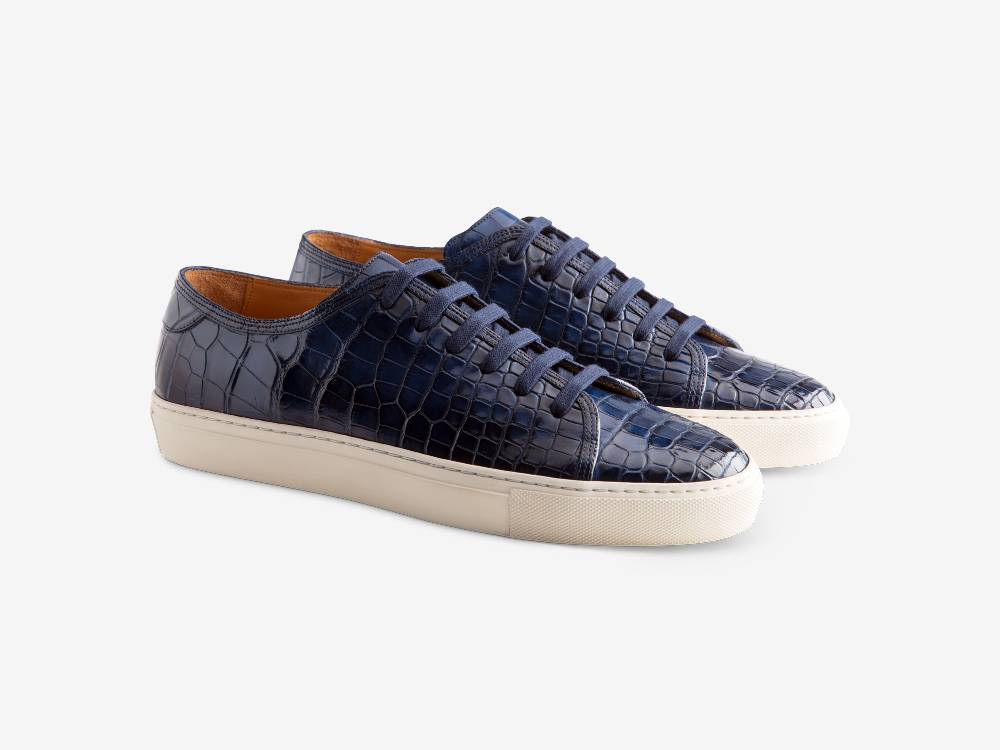 Paolo Sartori Art.Tenny1 Sneakers In Alligatore Anticata Oceano 2025