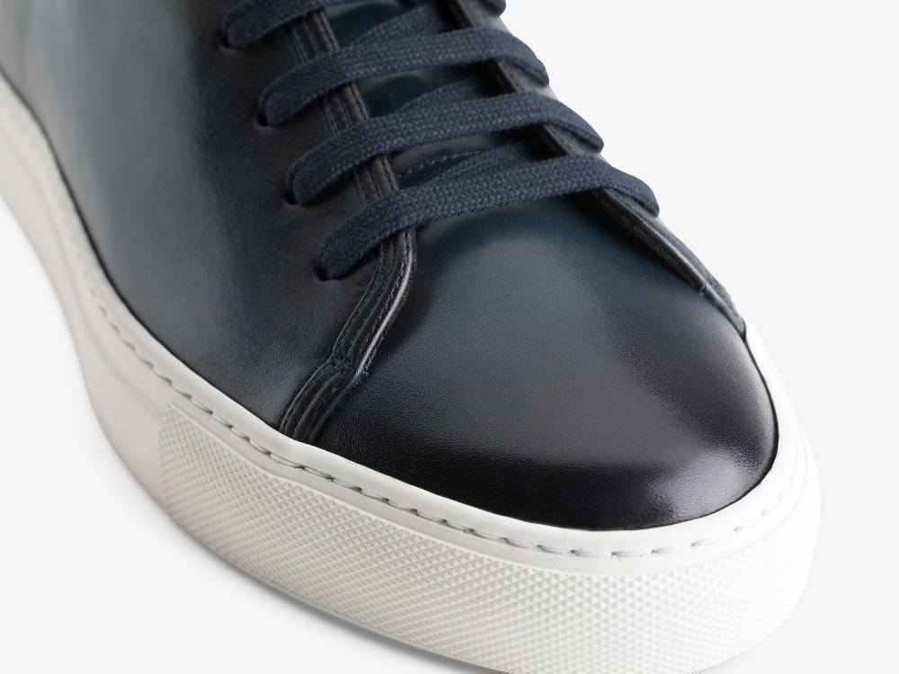 Paolo Sartori Art.Tenny1 Sneakers In Pelle Anticata Oceano In Linea