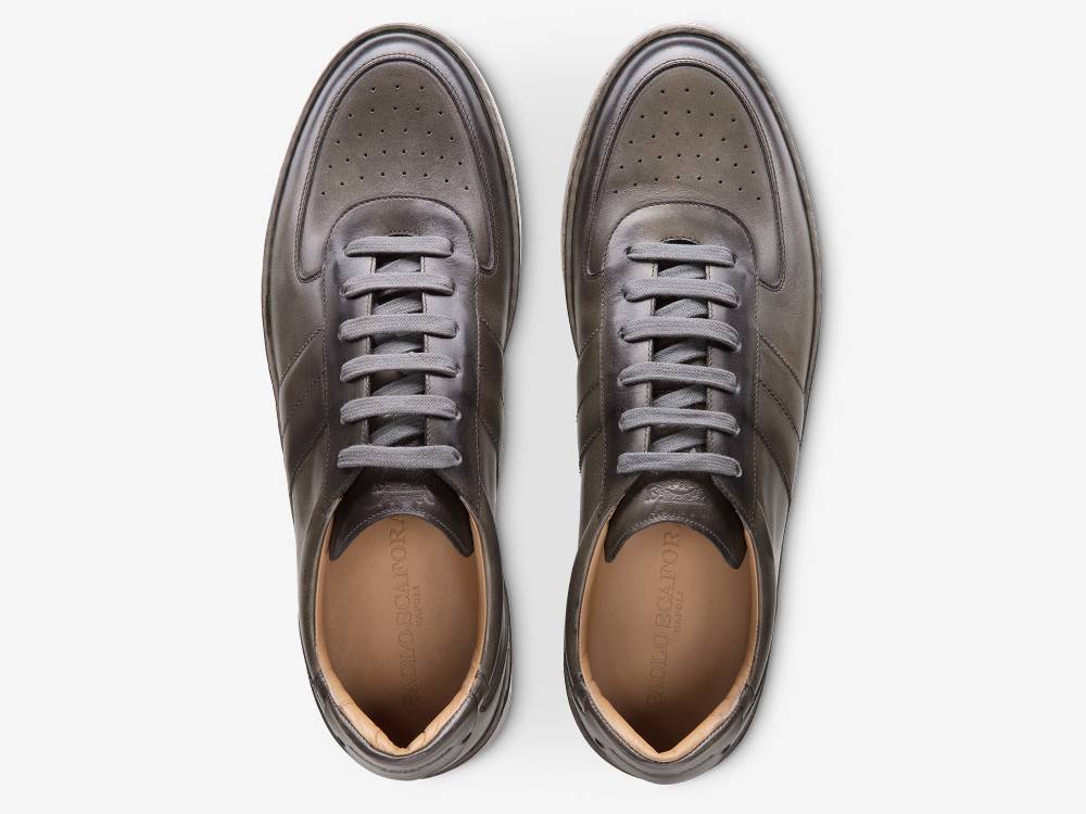 Paolo Sartori Art.Tenny2 Sneakers In Pelle Anticata Ardesia Vendita