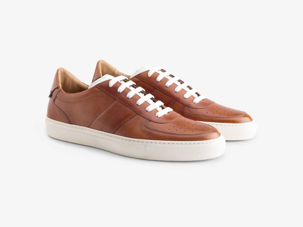 Paolo Sartori Art.Tenny2 Sneakers In Pelle Anticata Cognac Promozione