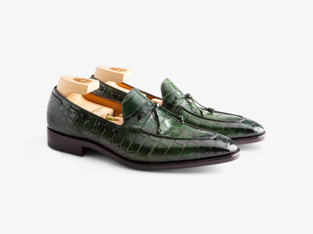Paolo Sartori Art. 541 Mocassino in pelle Anticata Verde Smeraldo Spedizione Gratuita