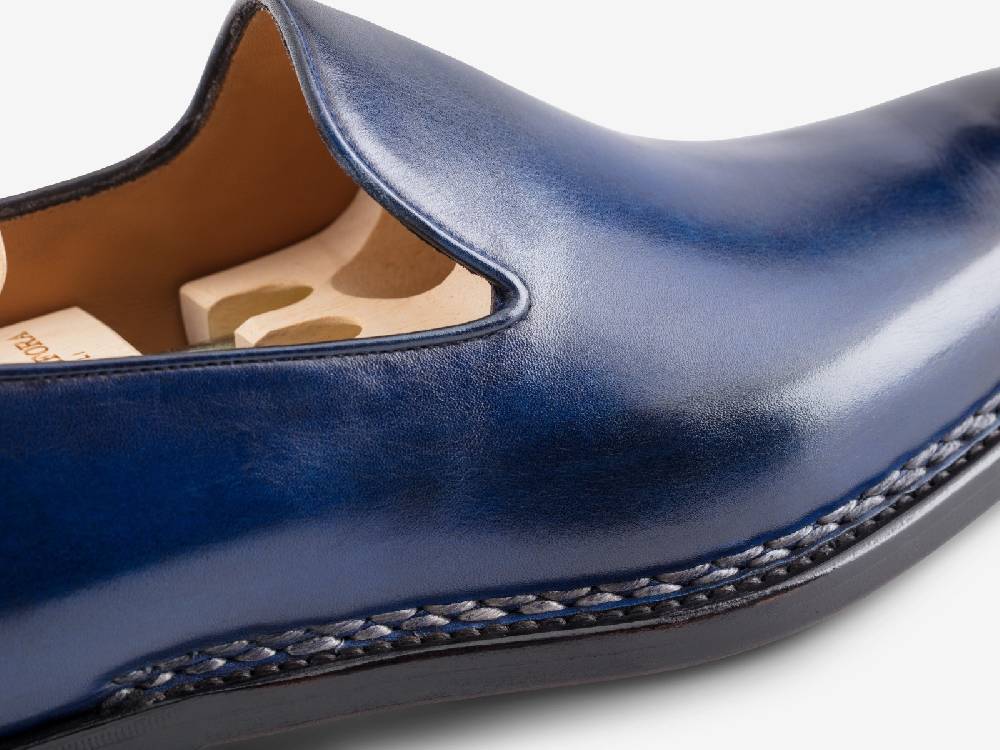 Paolo Sartori Art. 727 Loafer in Antiqued Cobalto Leather Soddisfazione Garantita