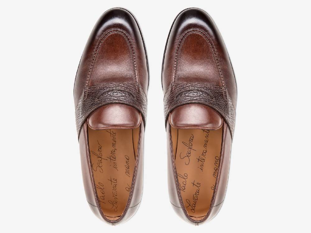 Paolo Sartori Art. 726 Loafer in Antiqued Montella Leather Acquista Ora