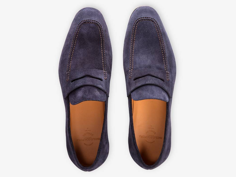Paolo Sartori Art. 638 Mocassino in Camoscio Blue Sottocosto
