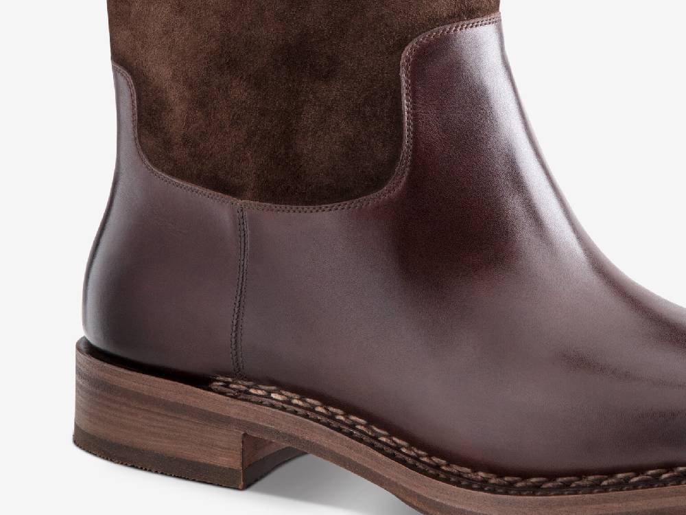 Paolo Sartori Art. 775 Boots in Suede and Antiqued Vietri Leather Vendite Flash