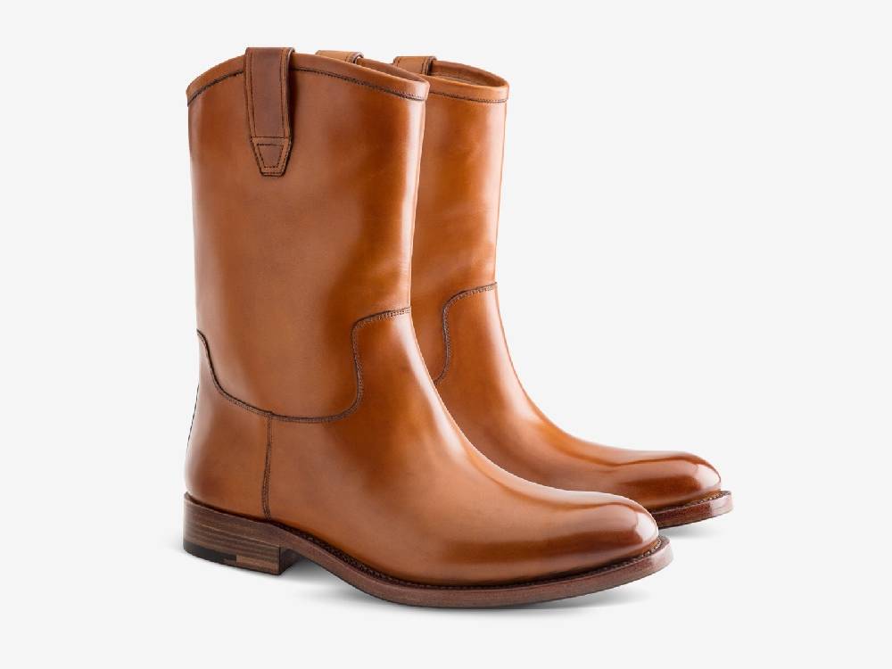Paolo Sartori Art. 775 Boots in Antiqued Cognac Leather Negozio