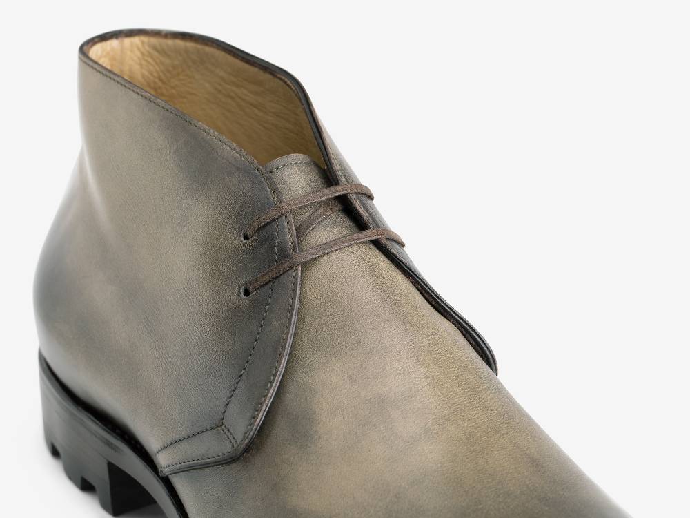 Paolo Sartori Art. 512 Desert Boot in Pelle Anticata Verdegris Spedizione Gratuita