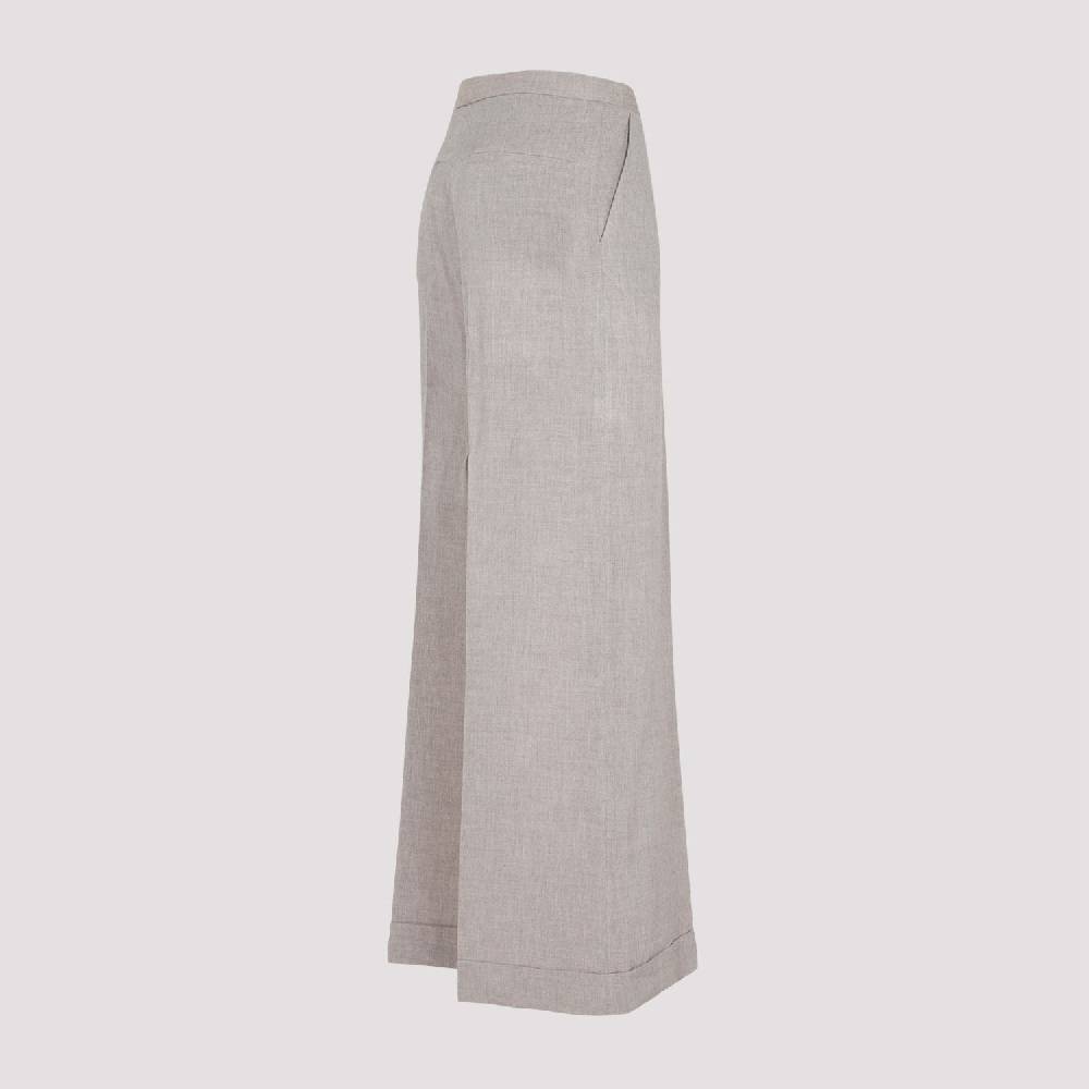 TOTEME  Pantaloni Larghi Marrone Chiaro TOTEME - Viscosa & Cashmere Hotsell