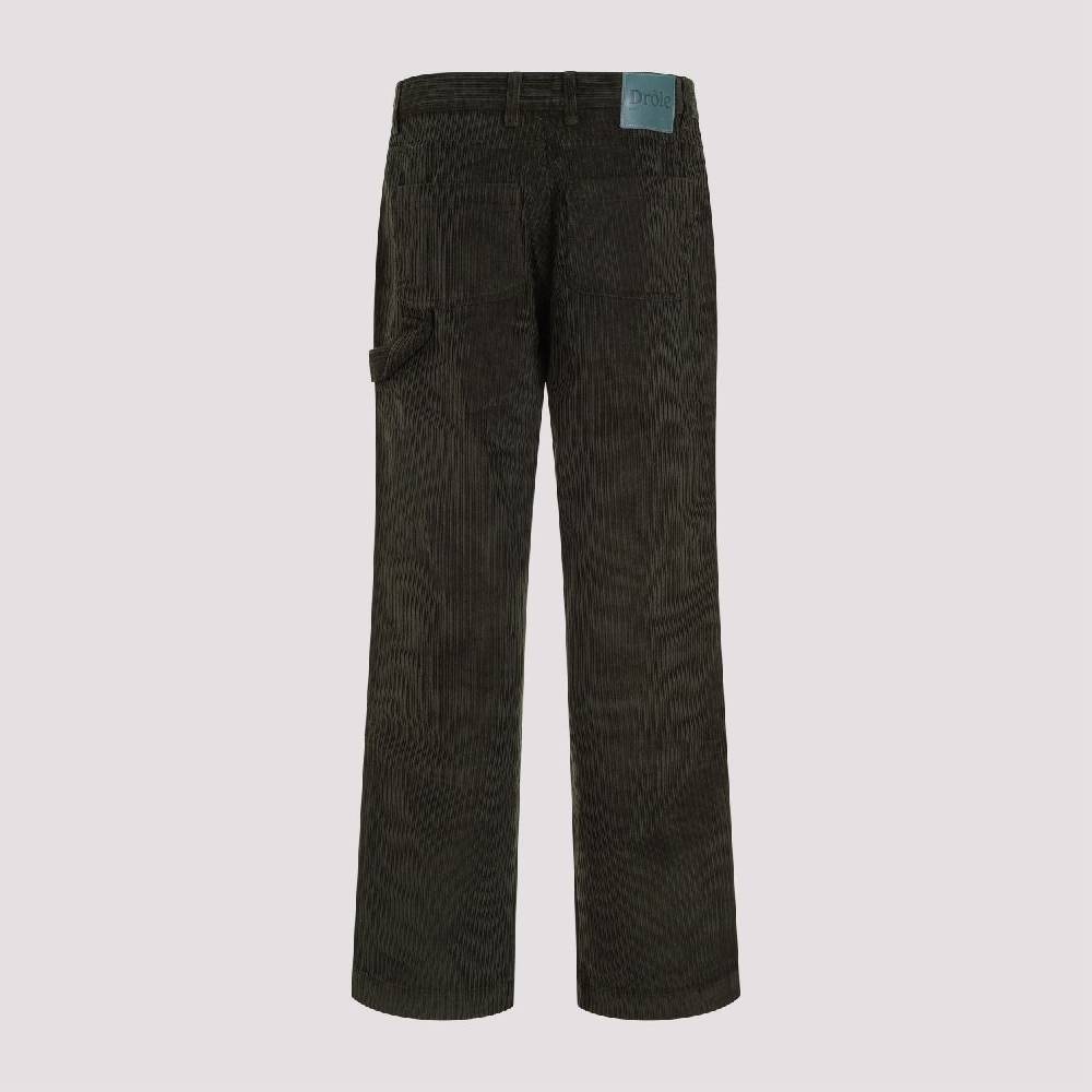 DRÔLE DE MONSIEUR  Pantaloni di Cotone Verde a Costine da Uomo di DRÔLE DE MONSIEUR Vendita Calda