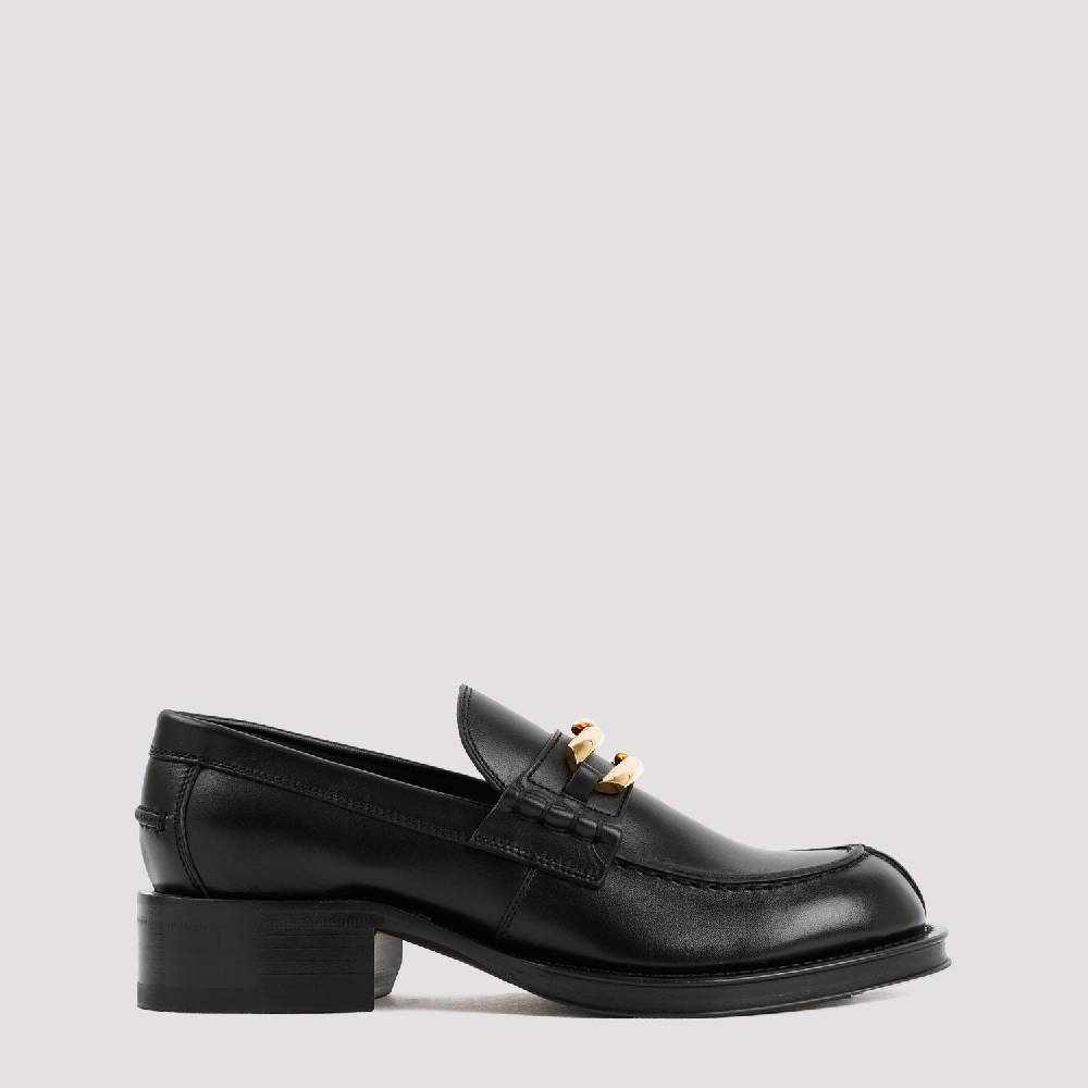 LANVIN  Mocassini LANVIN Neri in Pelle con Dettagli Dorati 2025