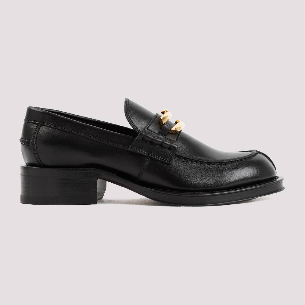 LANVIN  Mocassini LANVIN Neri in Pelle con Dettagli Dorati 2025