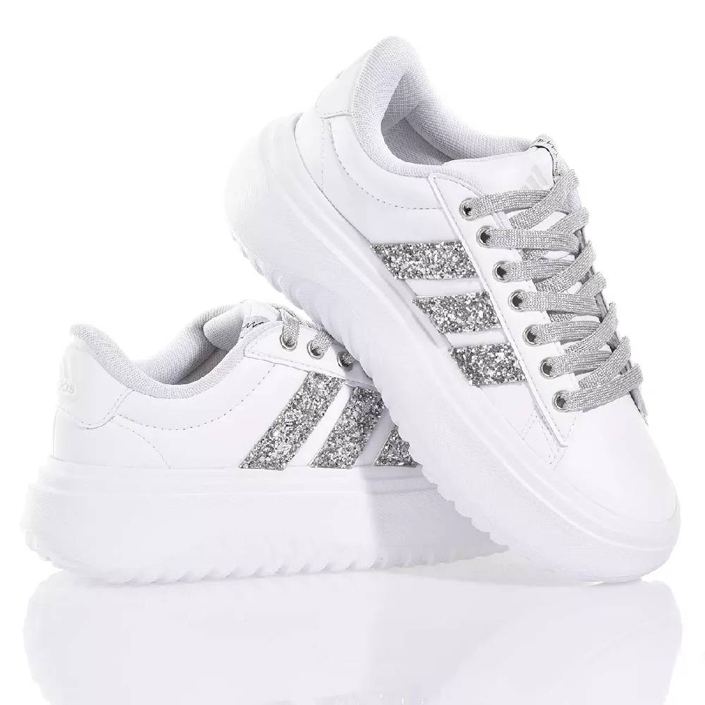 ADIDAS  Sneakers Adidas da Donna Piattaforma Bianco Argento in Eco-Pelle In Linea