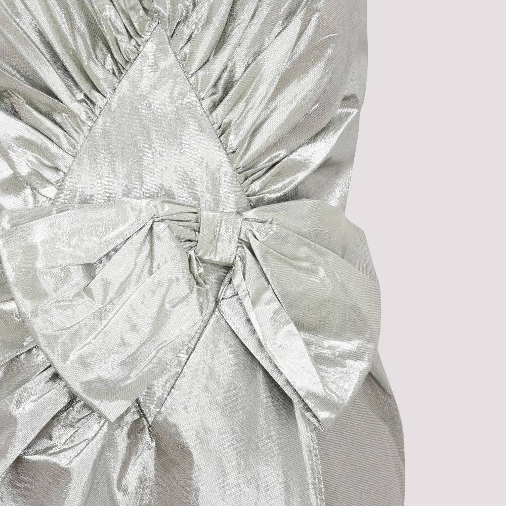 MAISON MARGIELA  Abito Midi Maison Margiela in Cotone Metallizzato Argento Nuovo