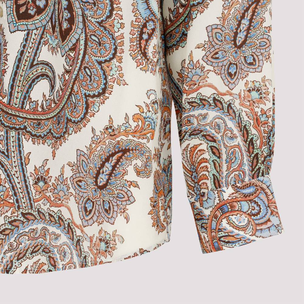 ETRO  Camicia Uomo ETRO Seta Bianca con Paisley Pezzi Unici