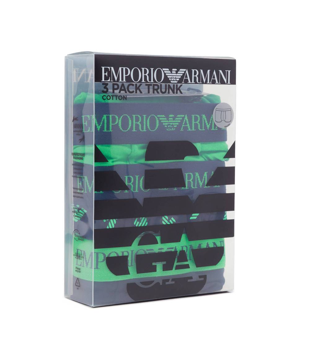 EMPORIO ARMANI  Pack da 3 Boxer Emporio Armani Uomo in Cotone Multicolore Vendita Economica